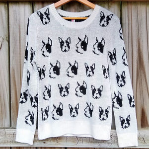 Alice Moon Black & White French Bulldog Sweater